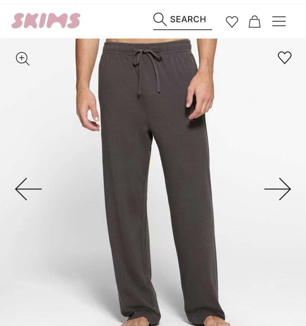 Skims Lounge Pants Womens M Black Jersey Waistband Relaxed Straight Leg Stretch
